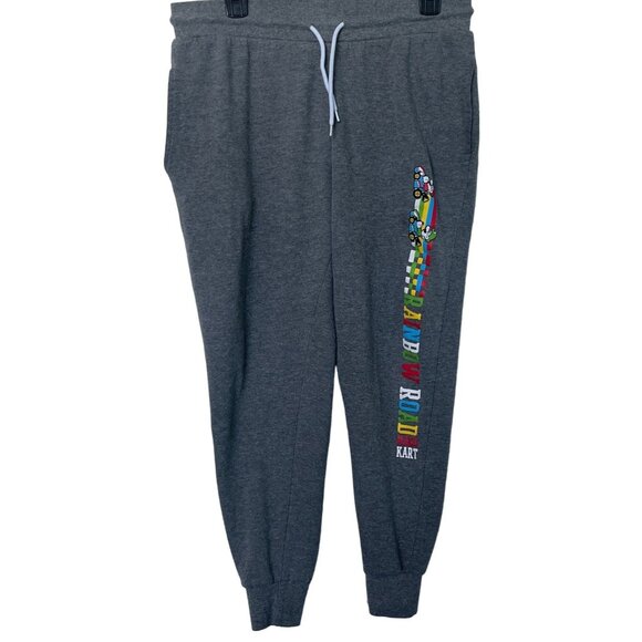 Super Mario Mariokart Sweatpants Jogger Womens Large Drawstring Rainbow Road - Picture 2 of 9